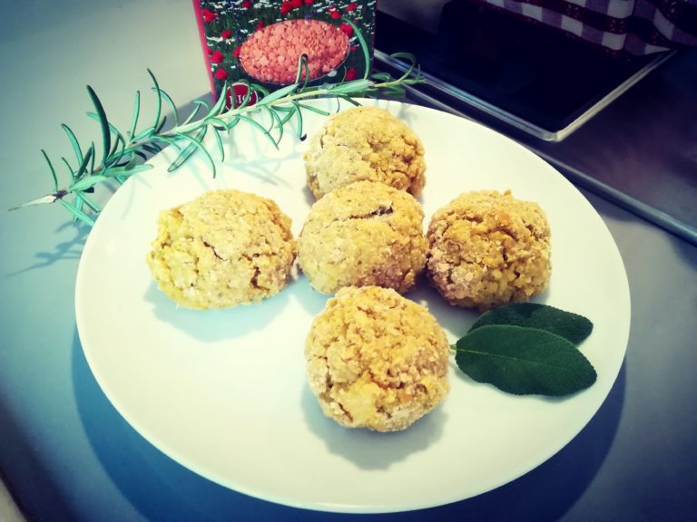 Polpette autunnali di riso, zucca e lenticchie
